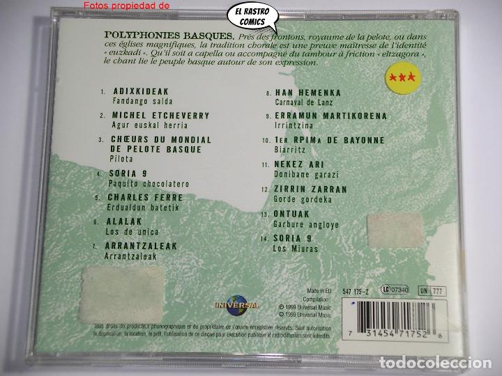 CDs de m&uacute;sica: Pays Basque, Polyphonies Basques, CD Universal, 1999, excelente estado - Foto 2