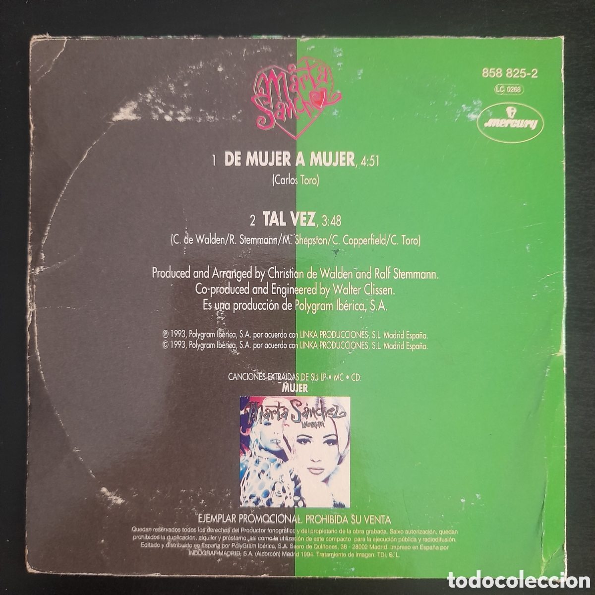 CDs de m&uacute;sica: Marta S&aacute;nchez &ndash; De Mujer A Mujer. CD, Single, Cardsleeve - Foto 2