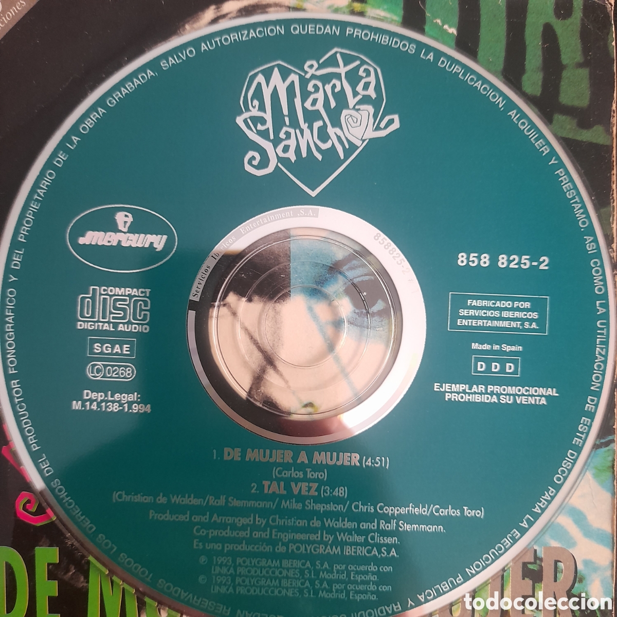 CDs de m&uacute;sica: Marta S&aacute;nchez &ndash; De Mujer A Mujer. CD, Single, Cardsleeve - Foto 3
