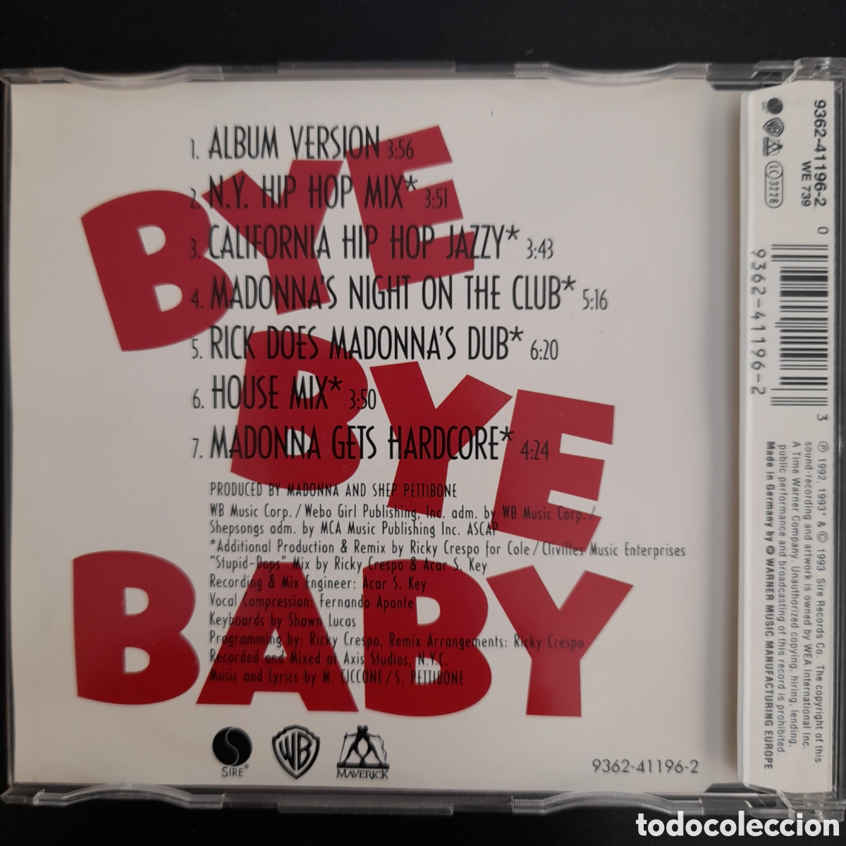 madonna – bye bye baby. 1993, europa. cd, maxi- - Compra venta en 