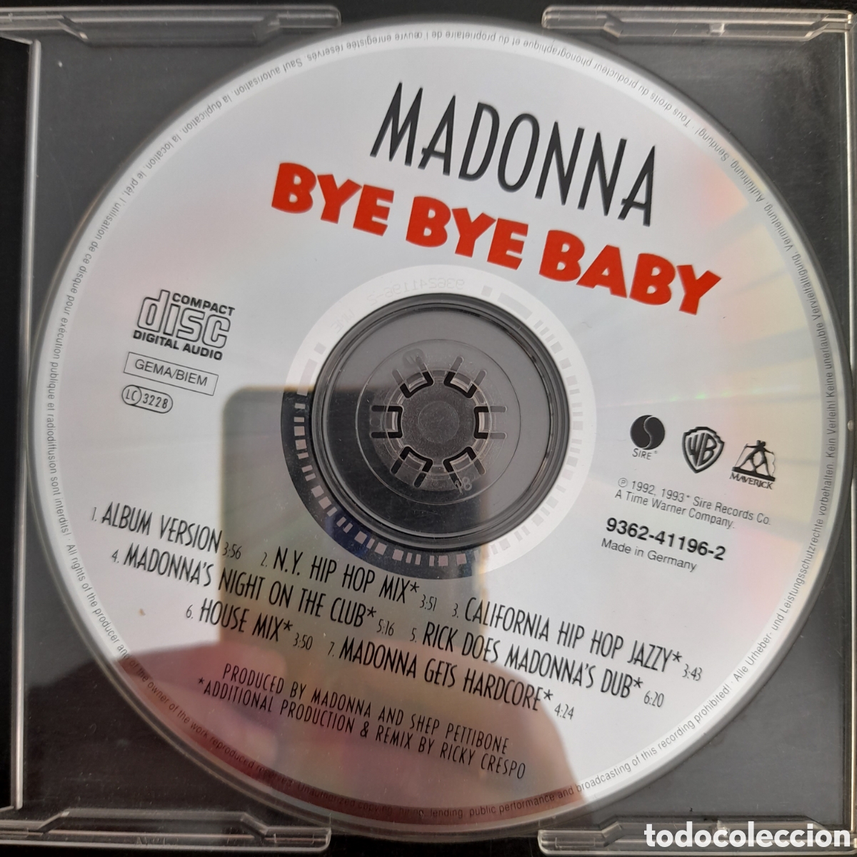 madonna – bye bye baby. 1993, europa. cd, maxi- - Compra venta en 