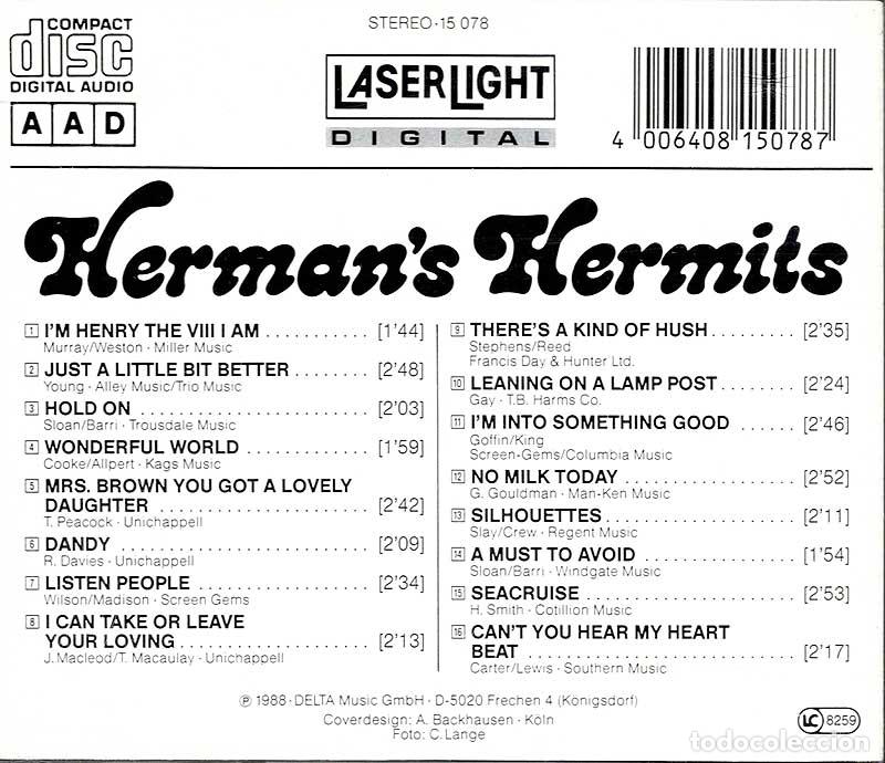 CDs de m&uacute;sica: Hermans Hermits - No Milk Today. CD - Foto 2