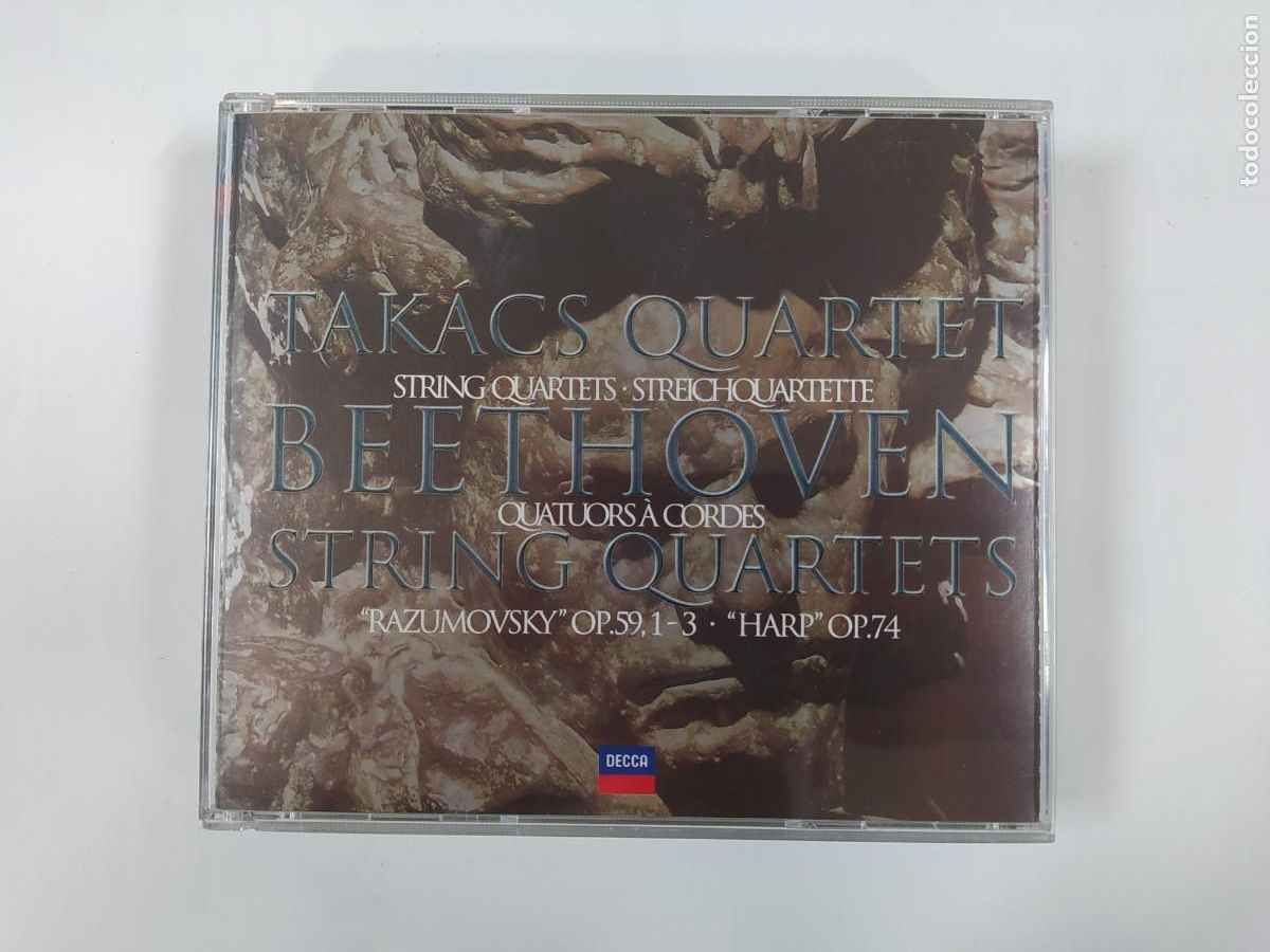 CDs de m&uacute;sica: TAKACS QUARTET. STRING QUARTETS. BEETHOVEN. STRING QUARTETS. DOBLE CD. DECCA. TDKCD243 - Foto 1