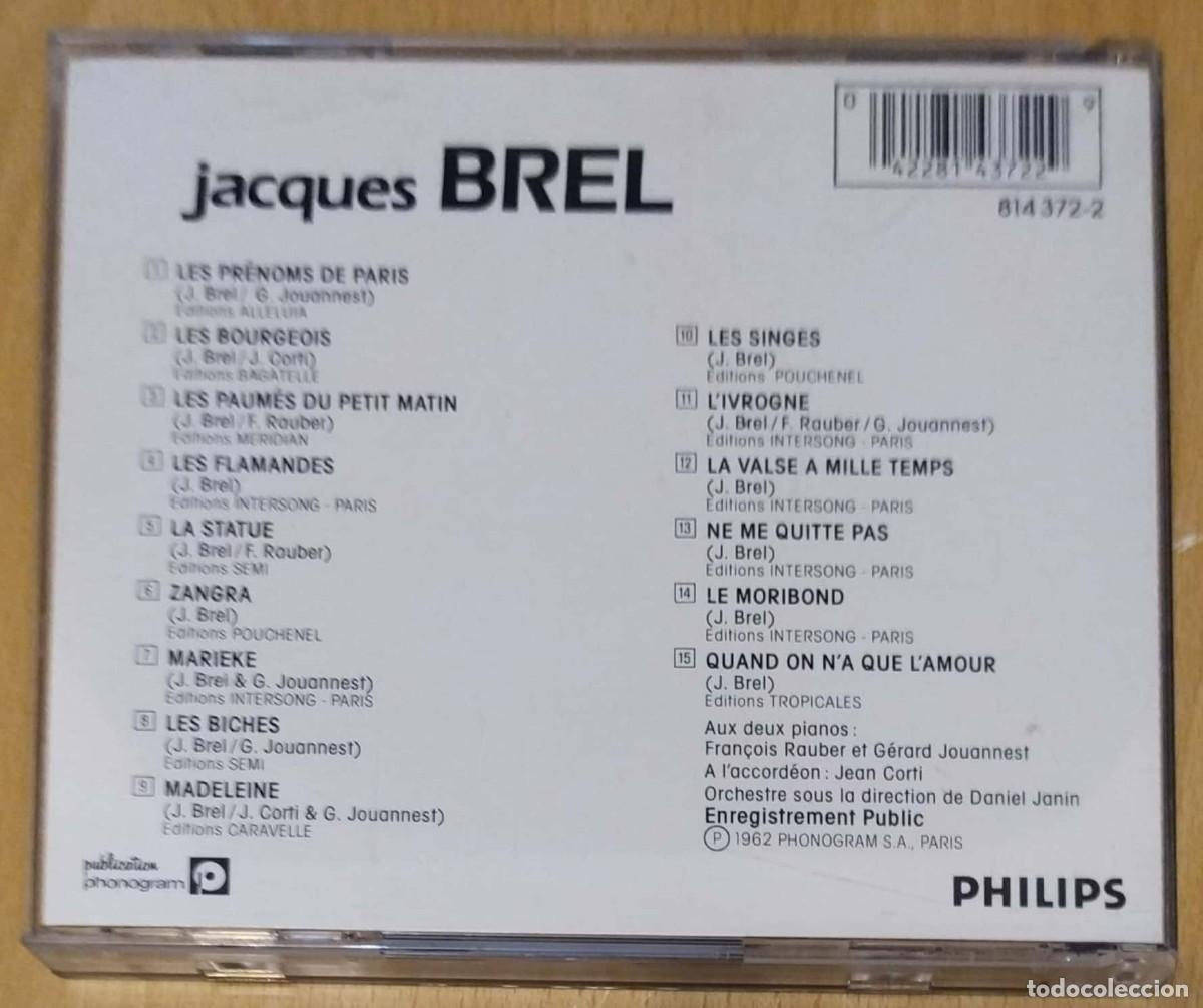 CDs de m&uacute;sica: JACQUES BREL (A LOLYMPIA 1962) CD - Foto 2