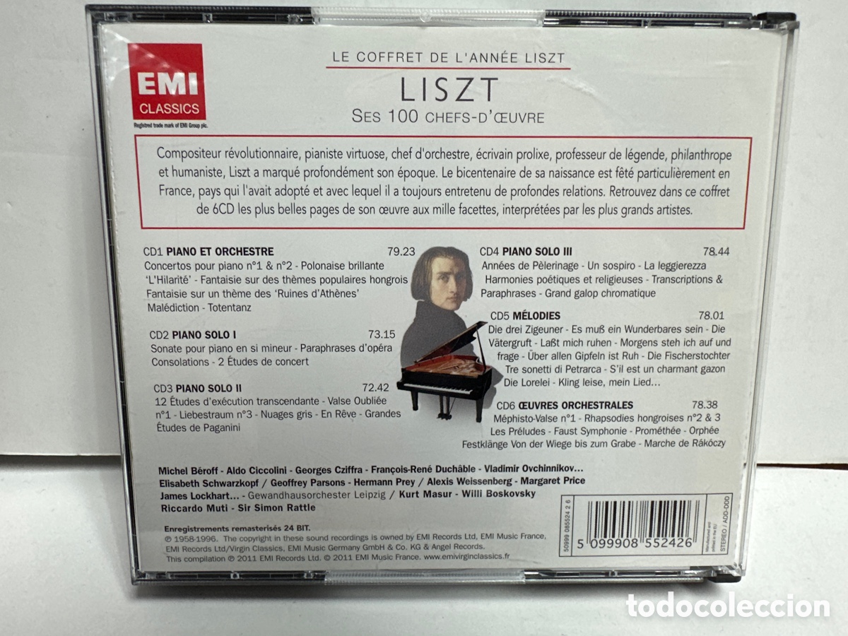CDs de m&uacute;sica: Liszt - Le Coffret de lann&eacute;e Liszt (6xCD, Comp) 2011 - Foto 2