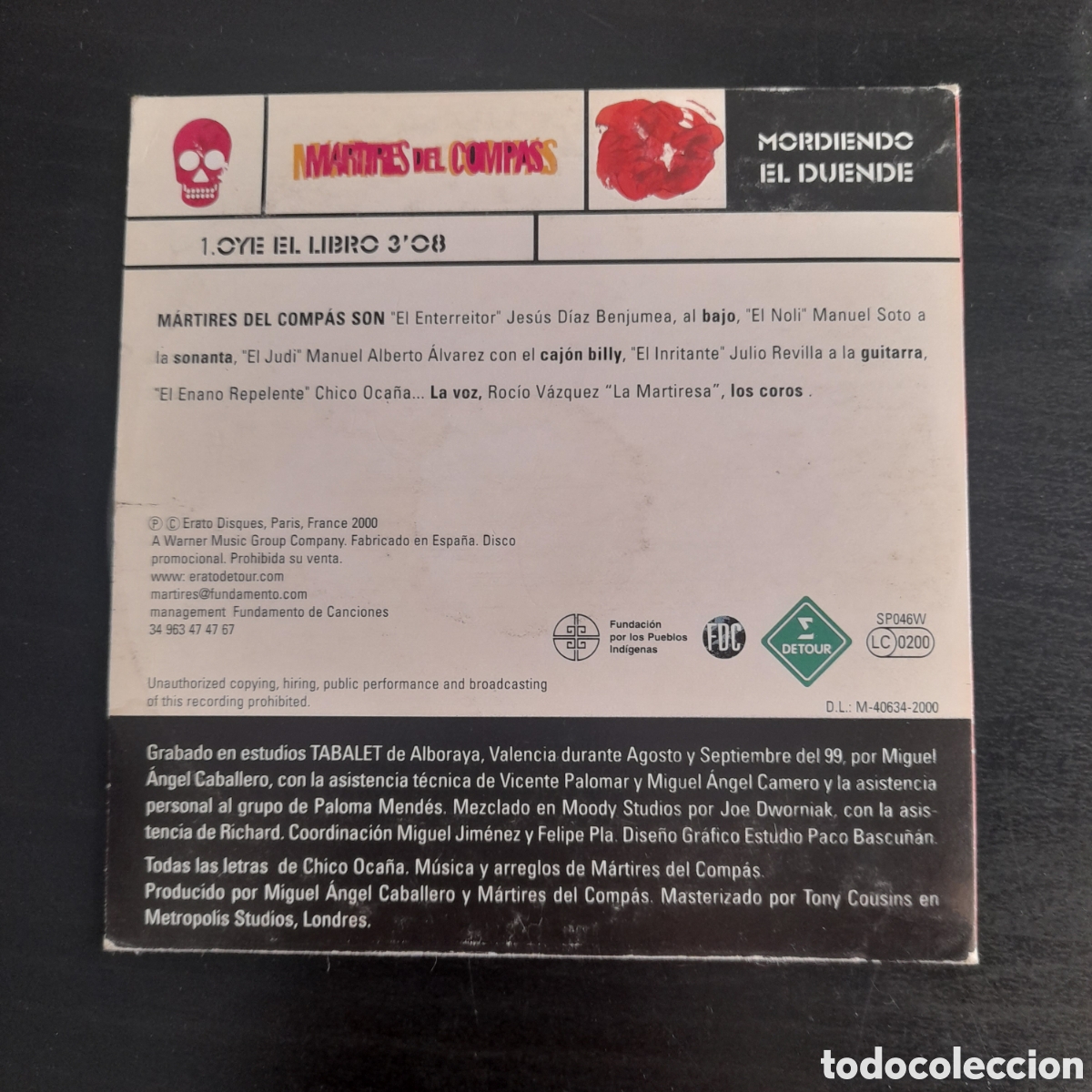 CDs de m&uacute;sica: M&aacute;rtires Del Comp&aacute;s - Oye el libro. Cd single 1999 Europa - Foto 2