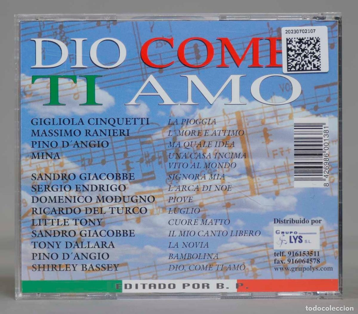 CDs de m&uacute;sica: CD. DIO COME TI AMO - Foto 2