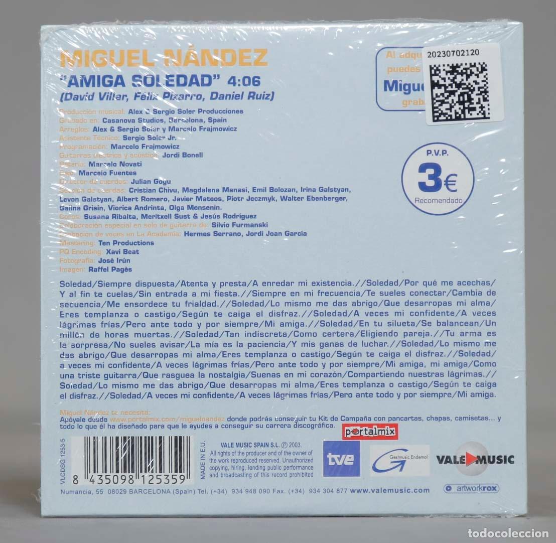 CDs de m&uacute;sica: CD. Miguel N&aacute;ndez &ndash; Amiga Soledad - Foto 2