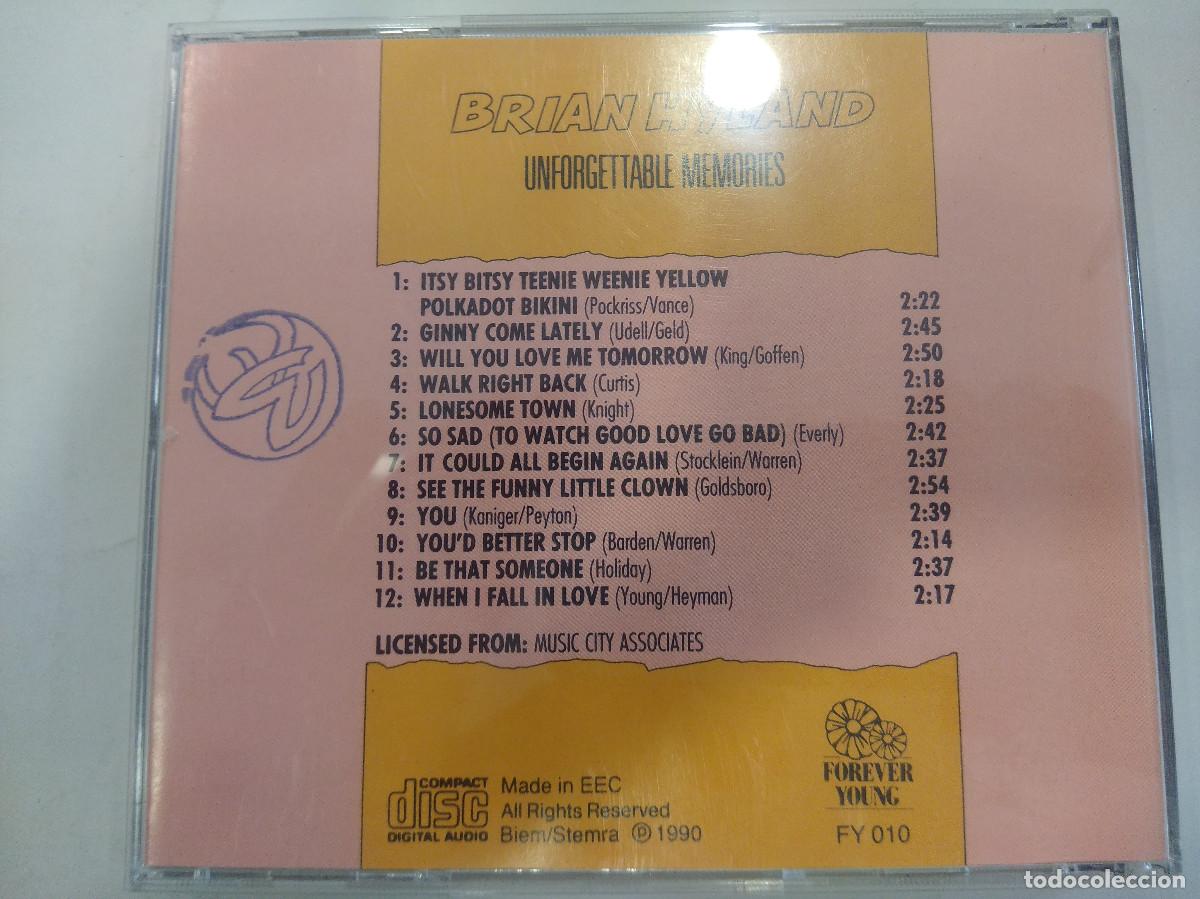 CDs de m&uacute;sica: BRIAN HYLAND/UNFORGETTABLE MEMORIES/CD. - Foto 3