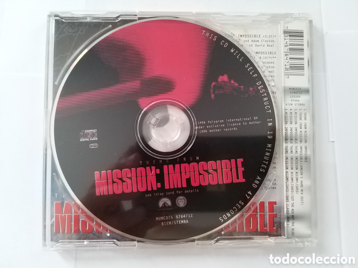CDs de m&uacute;sica: ADAM CLAYTON & LARRY MULLEN - MISSION: IMPOSSIBLE - Foto 2