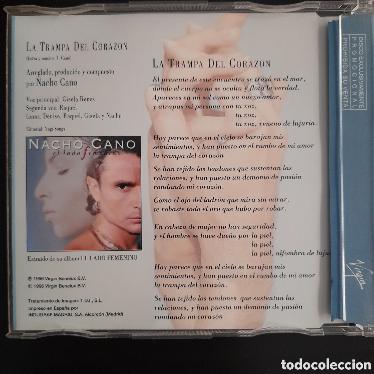 CDs de m&uacute;sica: Nacho Cano &ndash; La Trampa Del Coraz&oacute;n. CD, Single, Promo - Foto 2