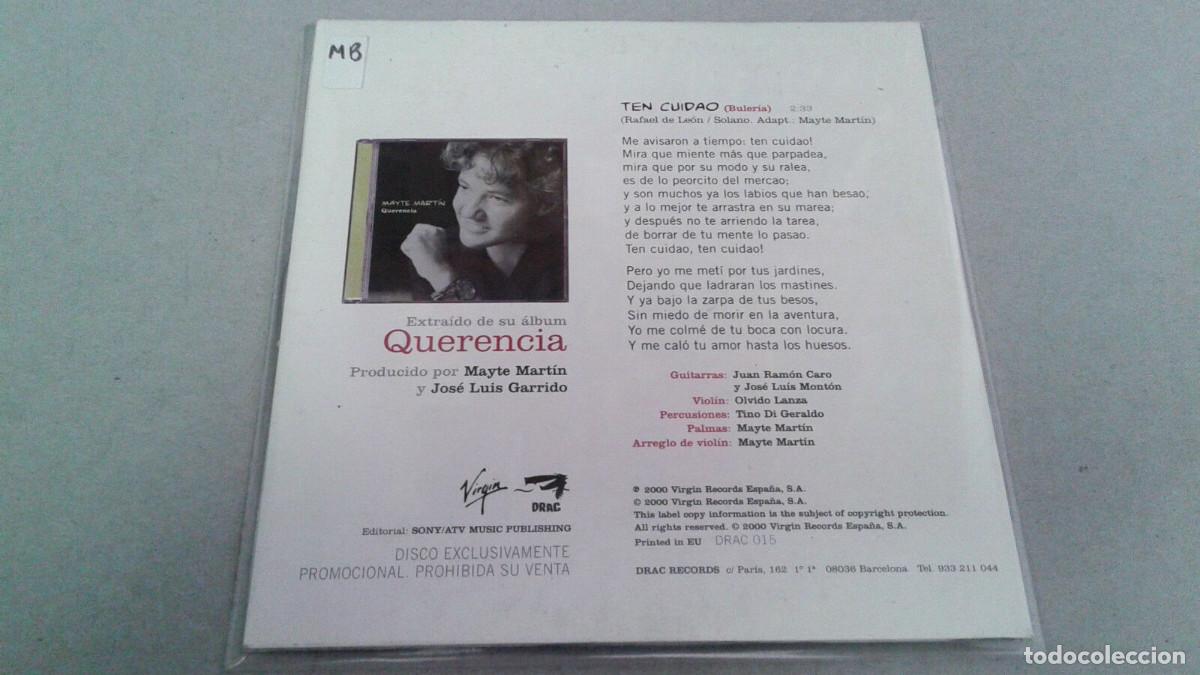 CDs de m&uacute;sica: MAYTE MARTIN &rdquo;TEN CUIDADO&rdquo; CD SINGLE 1 TRACK - Foto 2