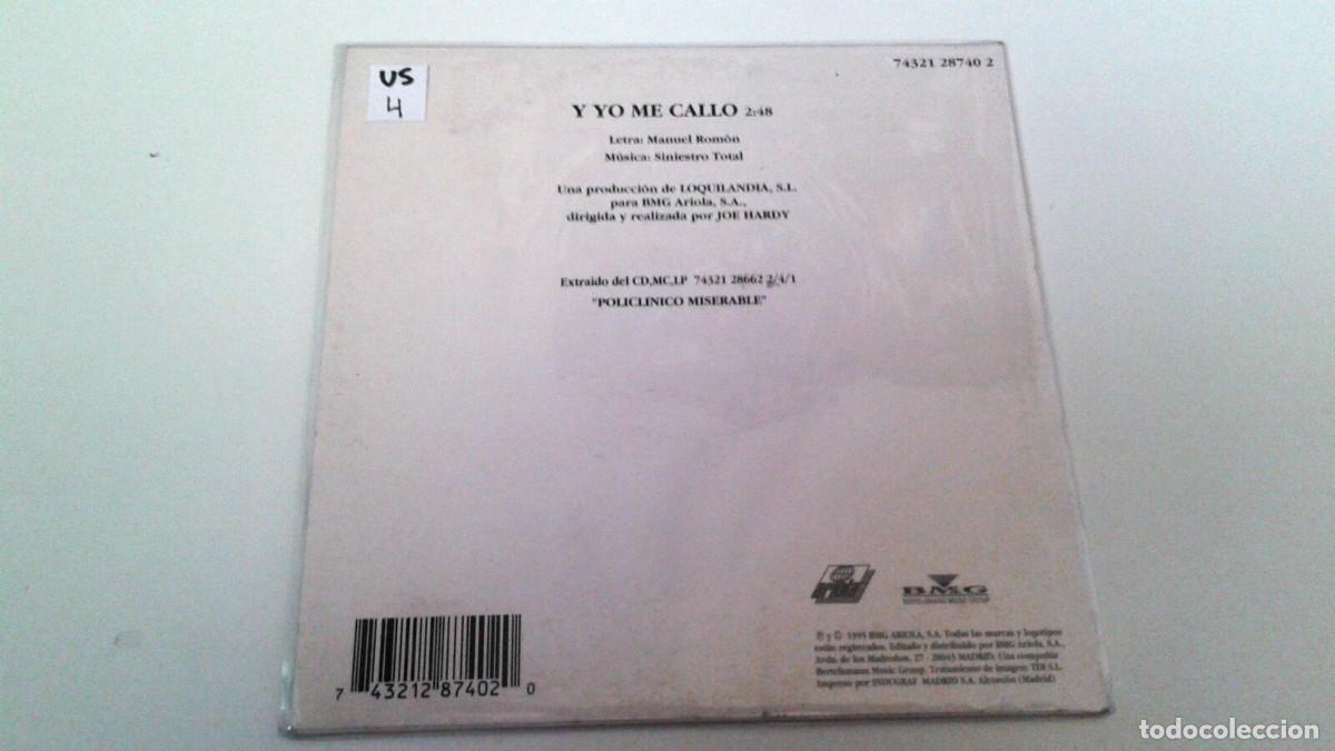 CDs de m&uacute;sica: SINIESTRO TOTAL &rdquo;Y YO ME CALLO&rdquo; CD 1 TRACKS - Foto 2
