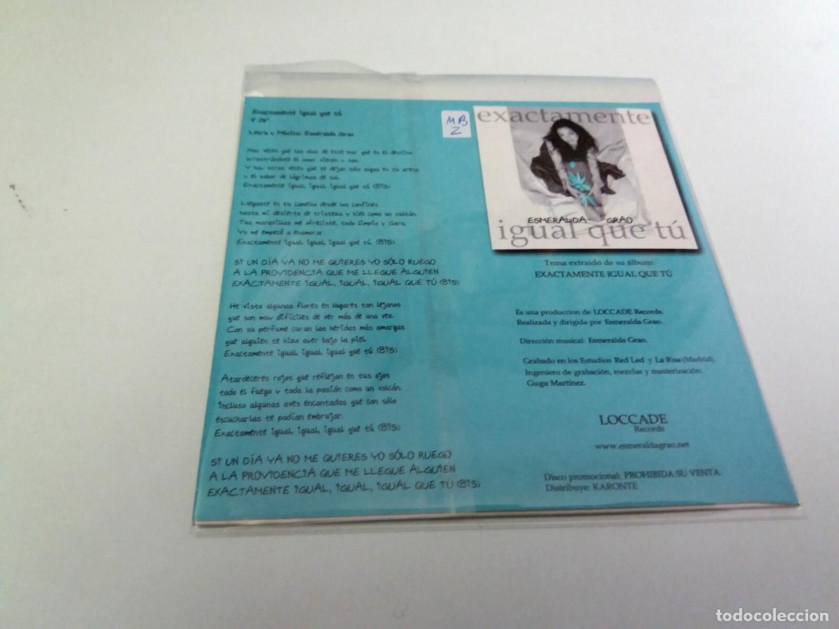 CDs de m&uacute;sica: ESMERALDA GRAO &rdquo;EXACTAMENTE IGUAL QUE TU&rdquo; CD SINGLE 1 TRACKS - Foto 2