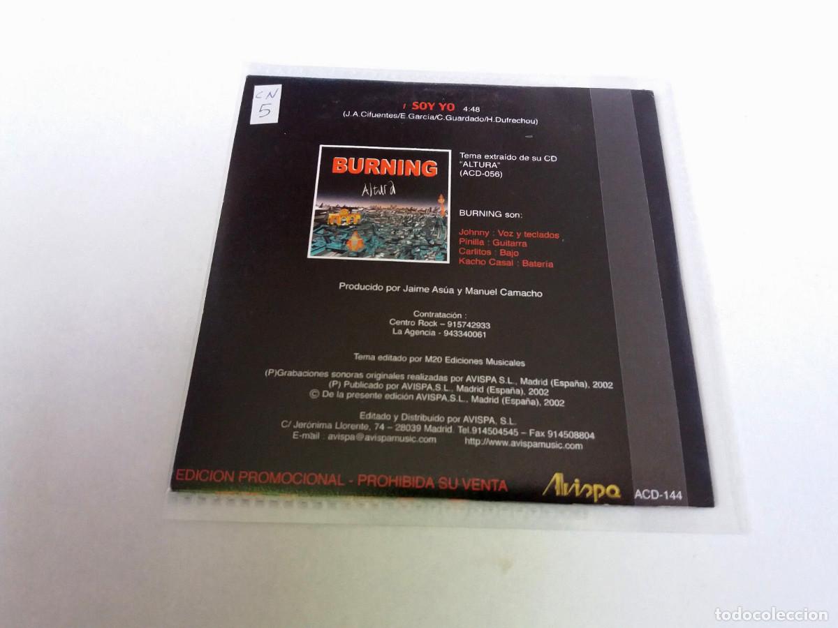 CDs de m&uacute;sica: BURNING &rdquo;SOY YO&rdquo; CD SINGLE 1 TRACKS COMO NUEVO - Foto 2