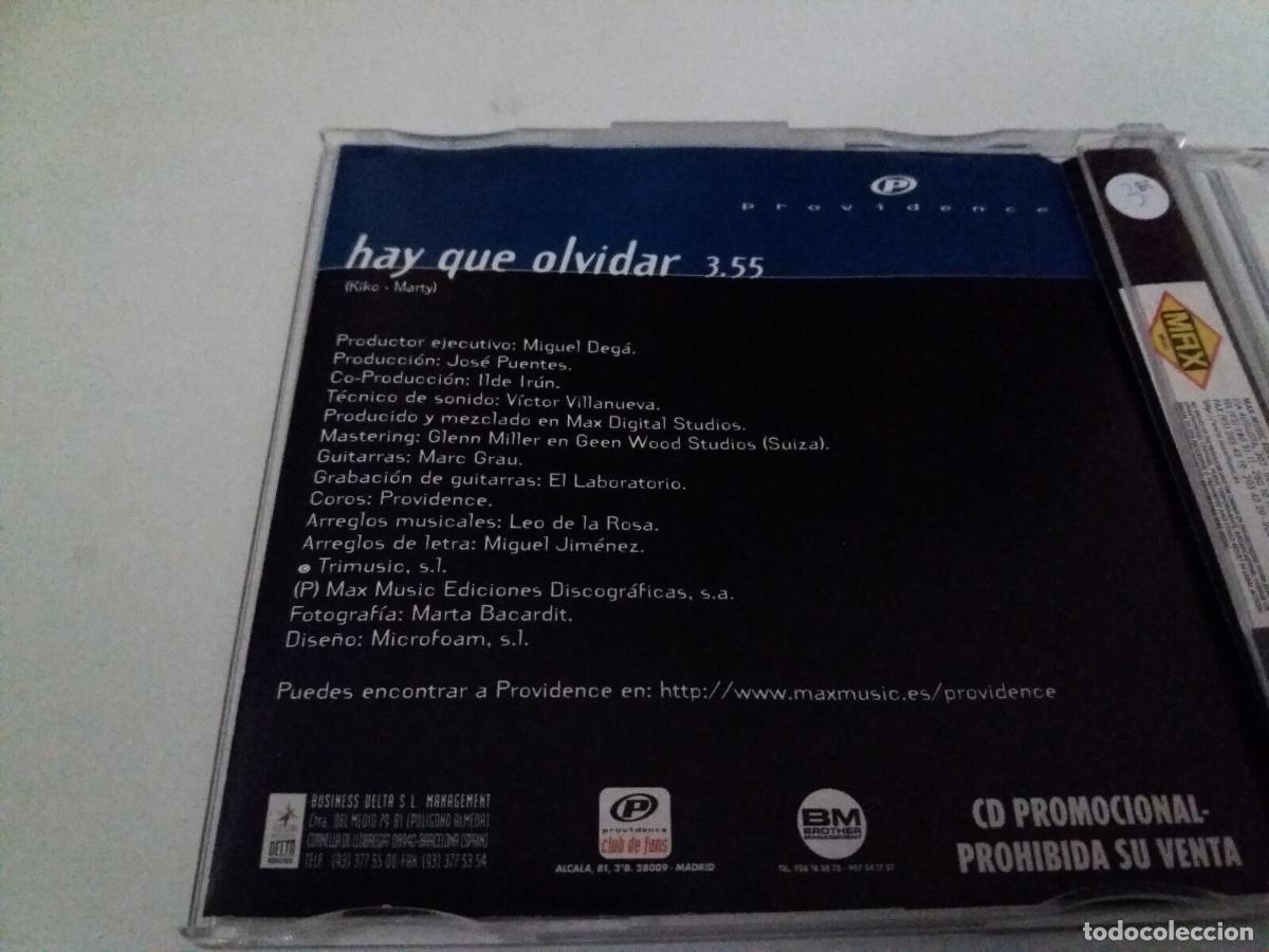 CDs de m&uacute;sica: PROVIDENCE &rdquo;HAY QUE OLVIDAR&rdquo; CD MAXI 1 TRACKS - Foto 2