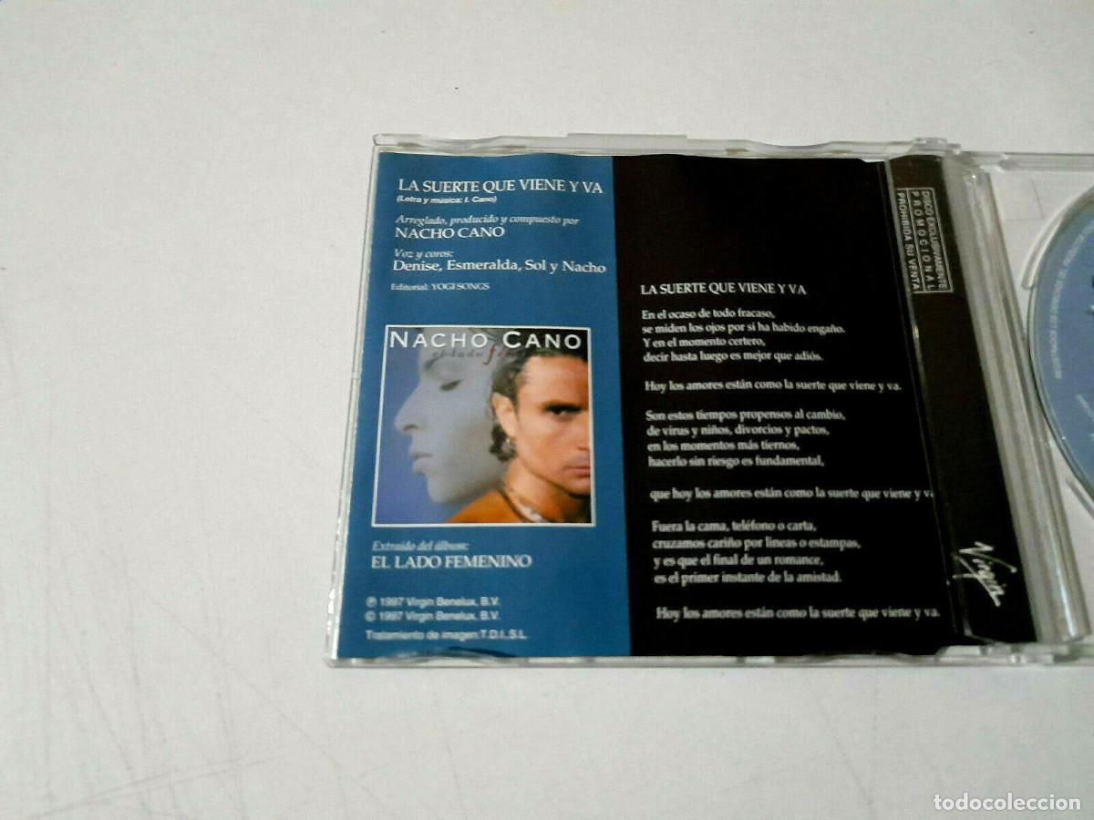 CDs de m&uacute;sica: NACHO CANO &rdquo;LA SUERTE QUE VIENE Y VA&rdquo; CD SINGLE 1 TRACKS - Foto 2