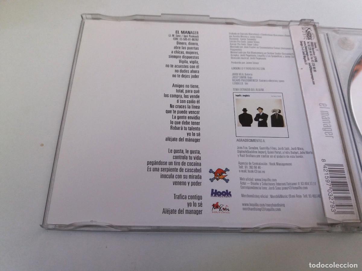 CDs de m&uacute;sica: LOQUILLO Y LOS TROGLODITAS &rdquo;EL MANAGER&rdquo; CD SINGLE 1 TRACKS - Foto 2