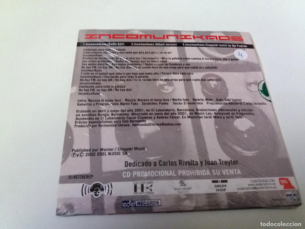 CDs de m&uacute;sica: MACACO &rdquo;INCOMUNIKAOS&rdquo; CD SINGLE 3 TRACKS COMO NUEVO - Foto 2