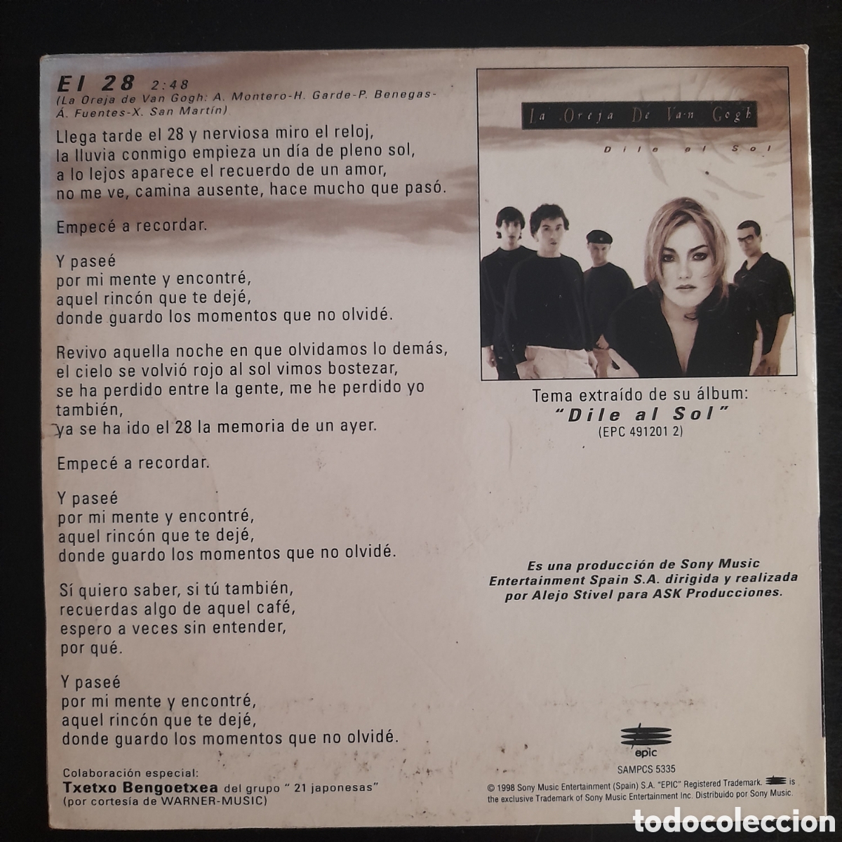 CDs de m&uacute;sica: La Oreja De Van Gogh &ndash; El 28. CD, Single, Promo - Foto 2