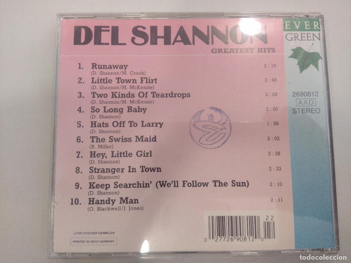 CDs de m&uacute;sica: DEL SHANNON/GREATEST HITS/CD. - Foto 3