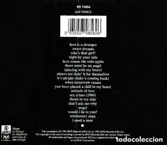 CDs de m&uacute;sica: �R5337 - EURYTHMICS. GREATEST HITS. RECOPILATORIO. CD. - Foto 2