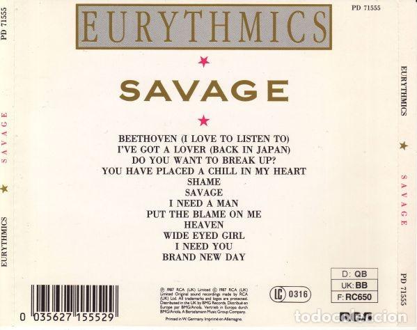 CDs de m&uacute;sica: Eurythmics &ndash; Savage - Foto 2