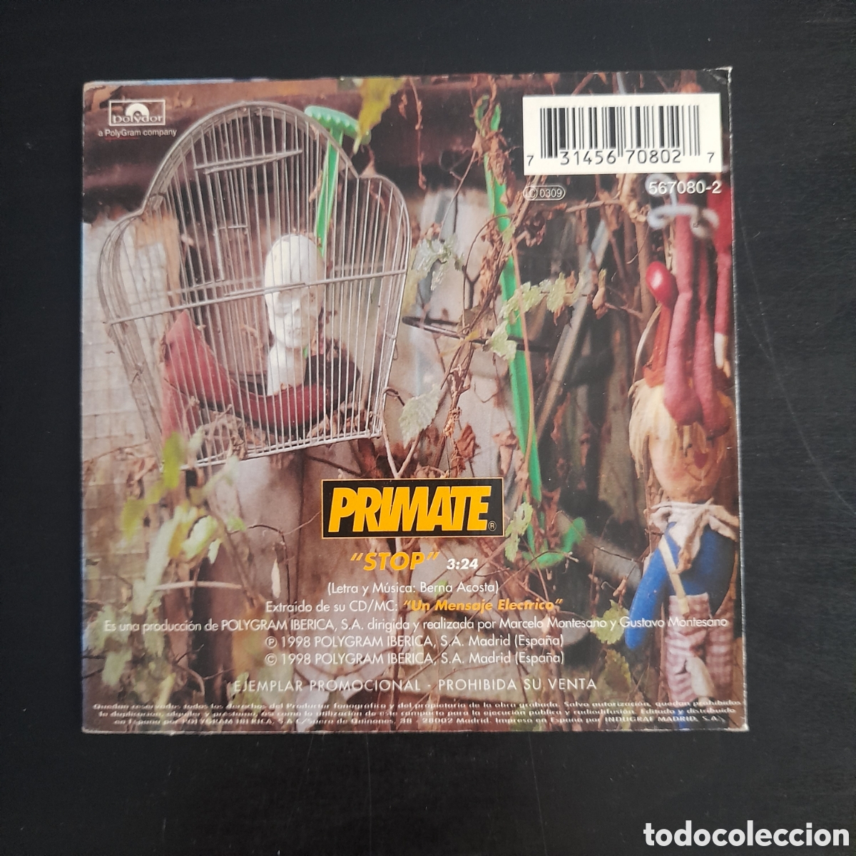 CDs de m&uacute;sica: Primate &ndash; Stop. CD, Single, Promo, Cardboard 1998 Espa&ntilde;a - Foto 2