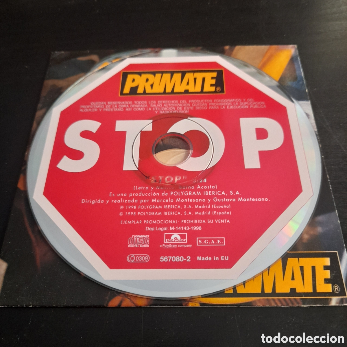 CDs de m&uacute;sica: Primate &ndash; Stop. CD, Single, Promo, Cardboard 1998 Espa&ntilde;a - Foto 3