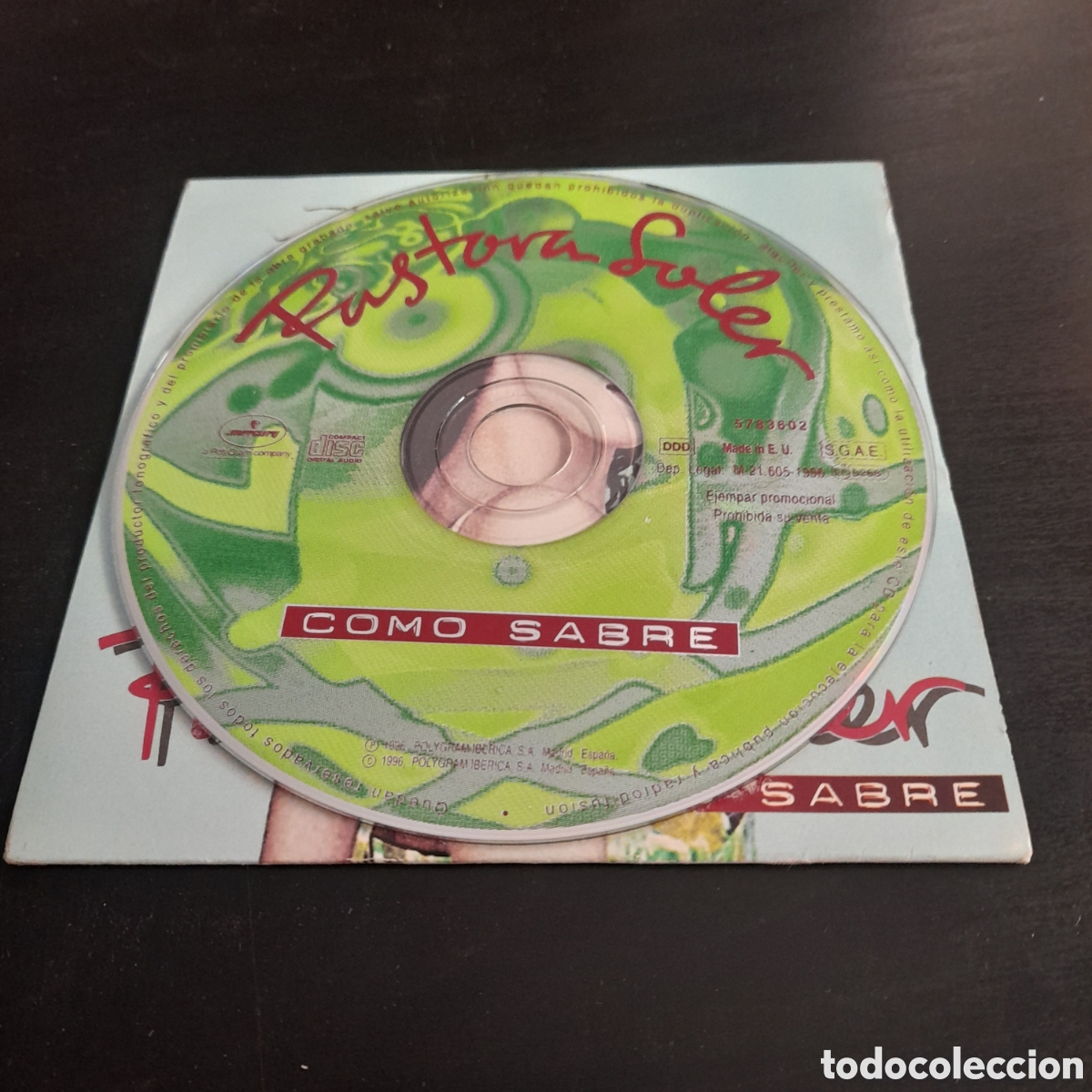 CDs de m&uacute;sica: Pastora Soler &ndash; Como Sabr&eacute;. CD, Single, Promo 1996 - Foto 3