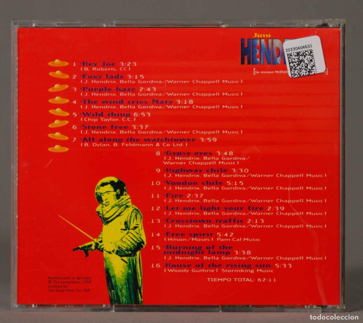CDs de m&uacute;sica: CD. JIMI HENDRIX. 16 GRANDES EXITOS EN VERSION ORIGINAL - Foto 2