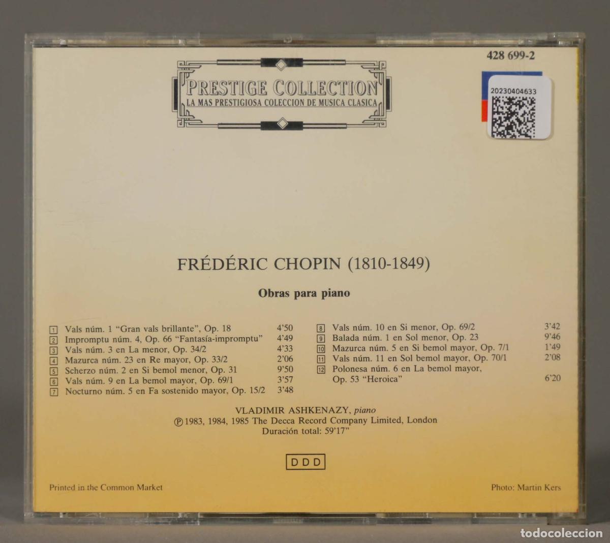 CDs de m&uacute;sica: CD. CHOPIN. ASHKENAZY - Foto 2