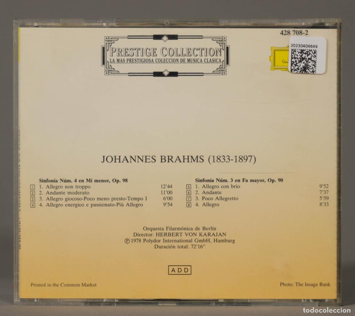 CDs de m&uacute;sica: CD. BRAHMS. KARAJAN - Foto 2