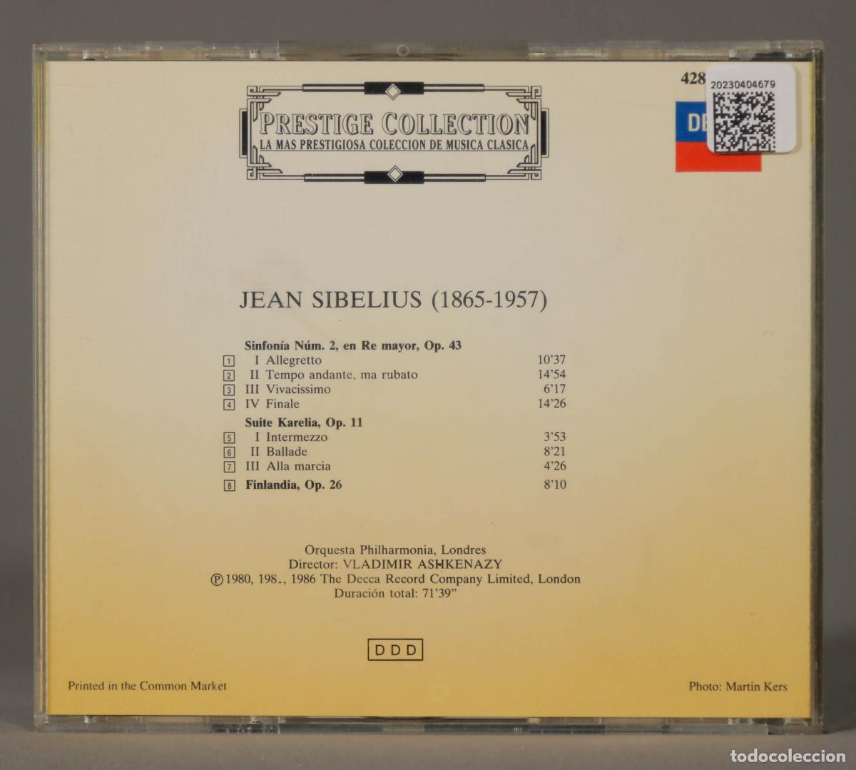 CDs de m&uacute;sica: CD. SIBELIUS. ASHKENAZY - Foto 2