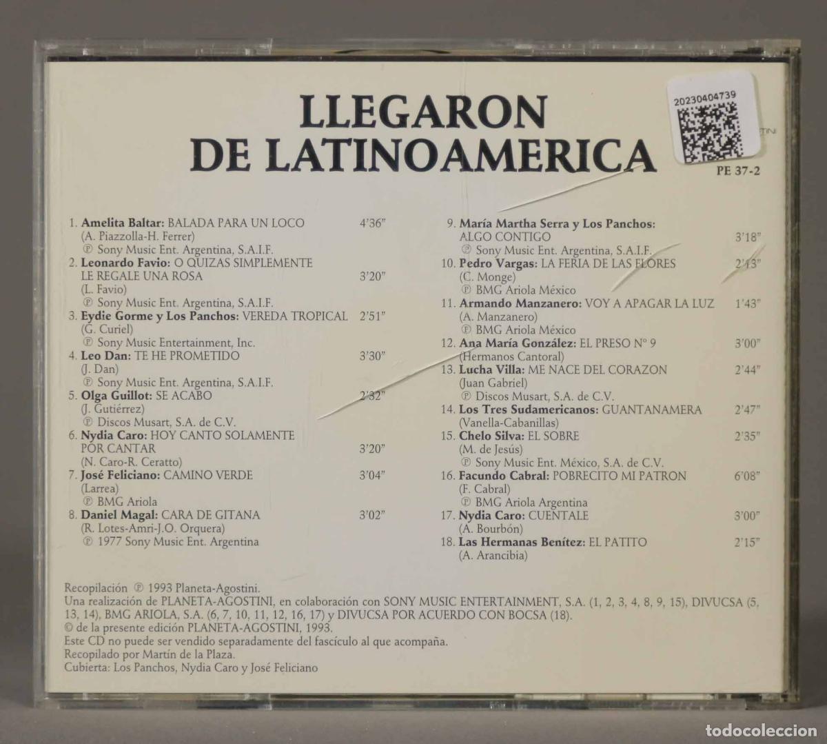 CDs de m&uacute;sica: CD. LLEGARON DE LATINOAMERICA - Foto 2