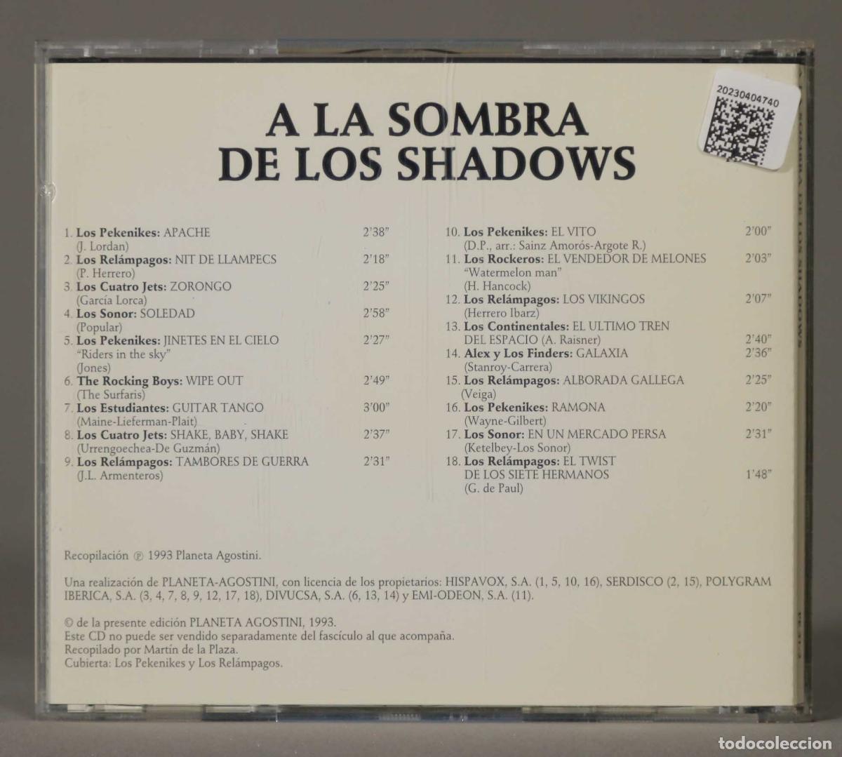 CDs de m&uacute;sica: CD. A LA SOMBRA DE LOS SHADOWS - Foto 2