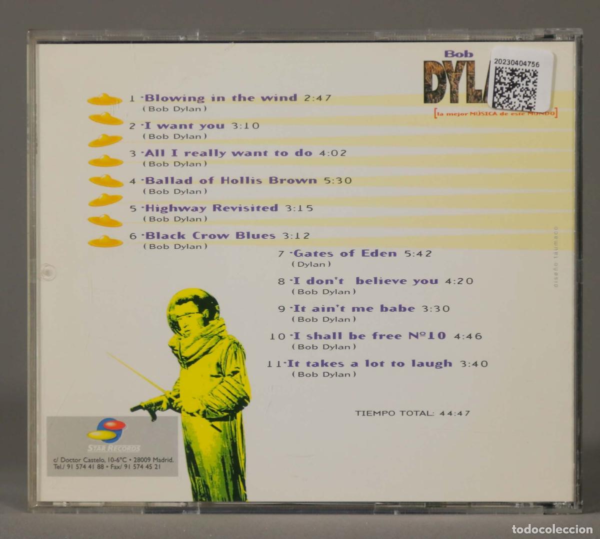 CDs de m&uacute;sica: CD. Bob Dylan &ndash; 11 Grandes &Eacute;xitos En Versi&oacute;n Original - Foto 2