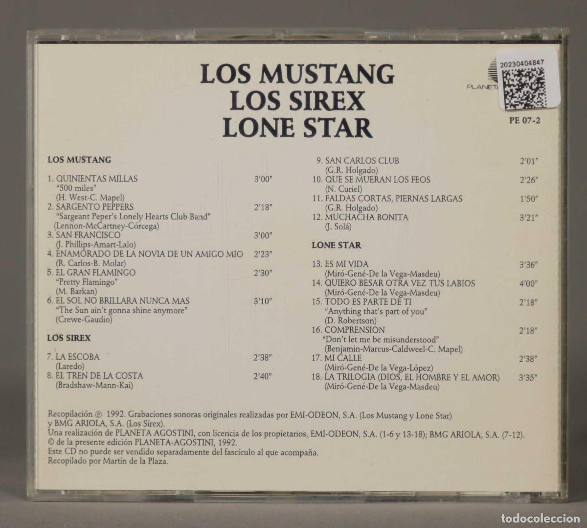 CDs de m&uacute;sica: CD. LOS MUSTANG. LOS SIREX. LONE STAR - Foto 2