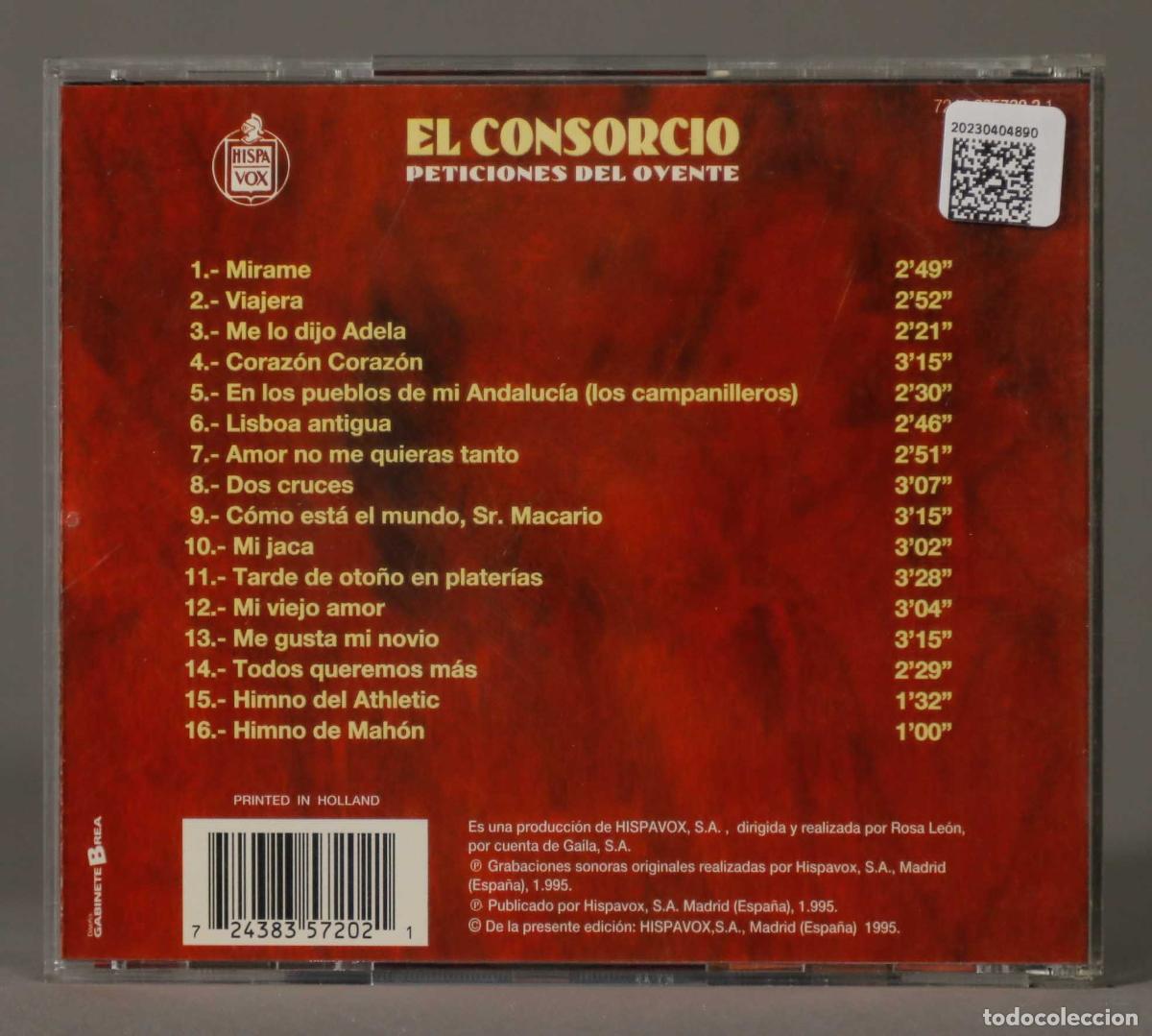 CDs de m&uacute;sica: CD. El Consorcio &ndash; Peticiones Del Oyente - Foto 2