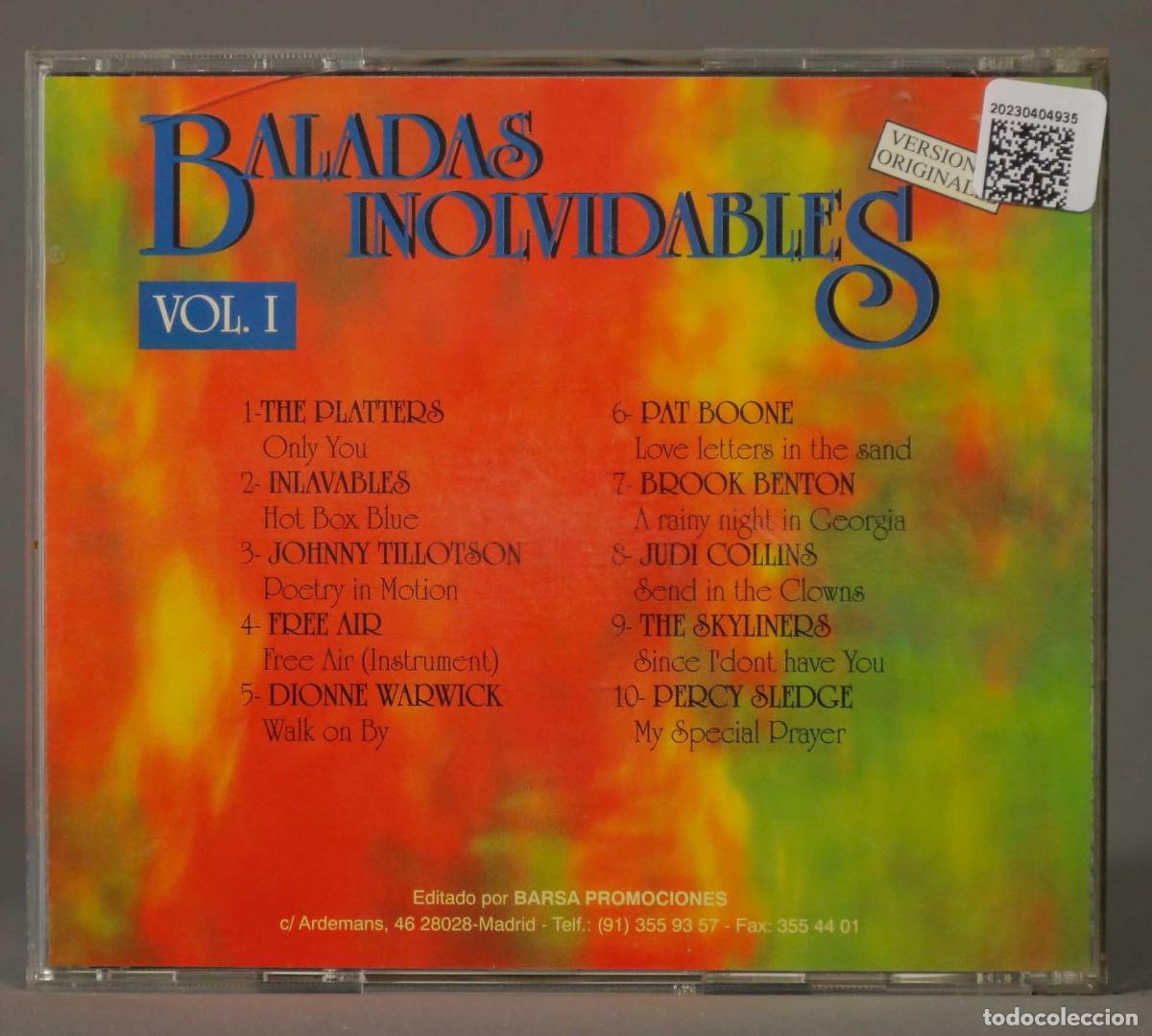 CDs de m&uacute;sica: CD. BALADAS INOLVIDABLES. VOL 1 - Foto 2