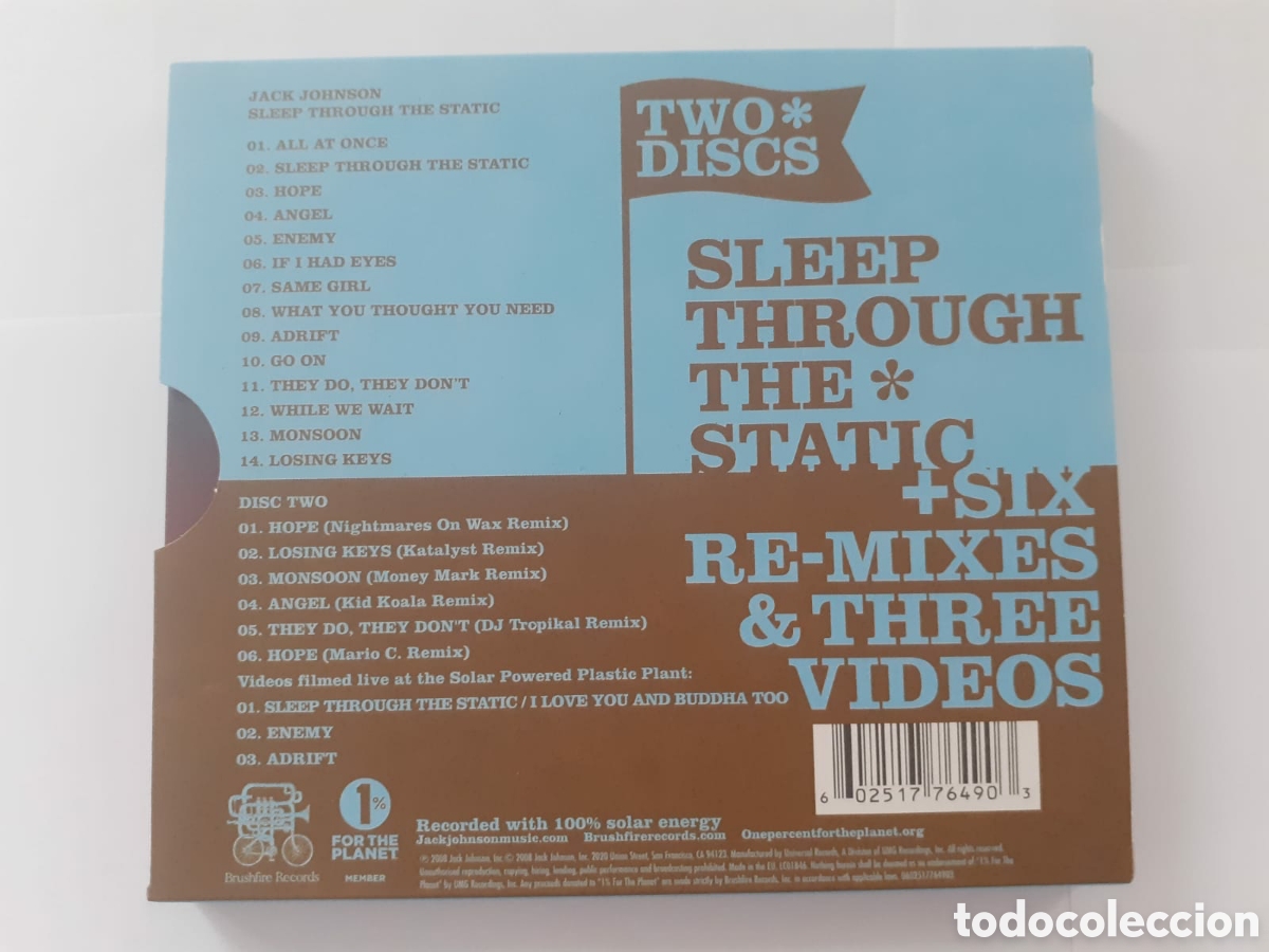CDs de m&uacute;sica: JACK JOHNSON - SLEEP THROUGH THE STATIC - 2 CD SET - Foto 2