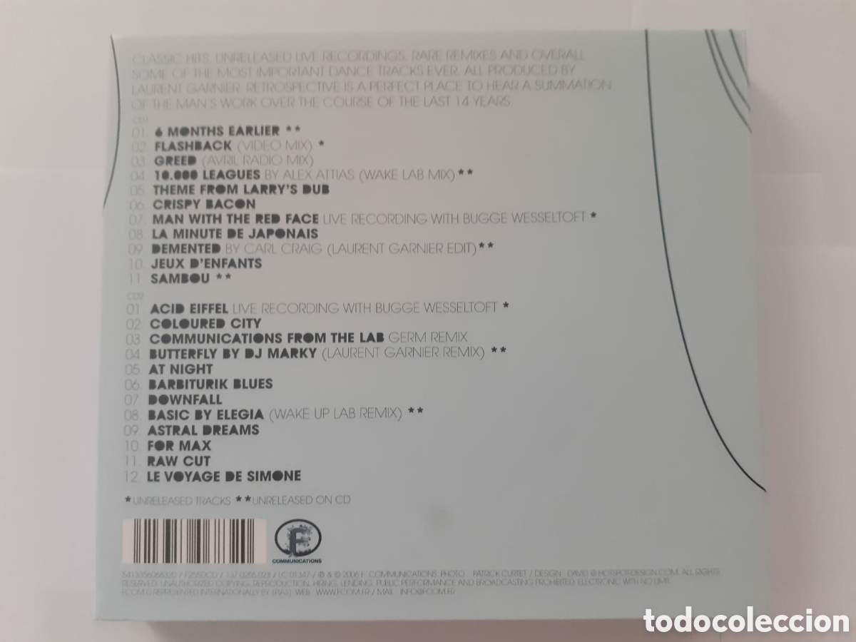 CDs de m&uacute;sica: LAURENT GARNIER - RETROSPECTIVE - 2 CD SET - Foto 3