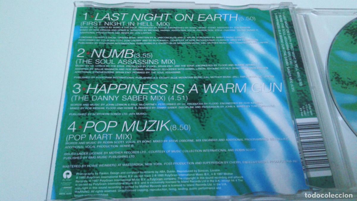 CDs de m&uacute;sica: U2 &rdquo;LAST NIGHT ON EARTH&rdquo; CD SINGLE 4 TRACKS - Foto 2