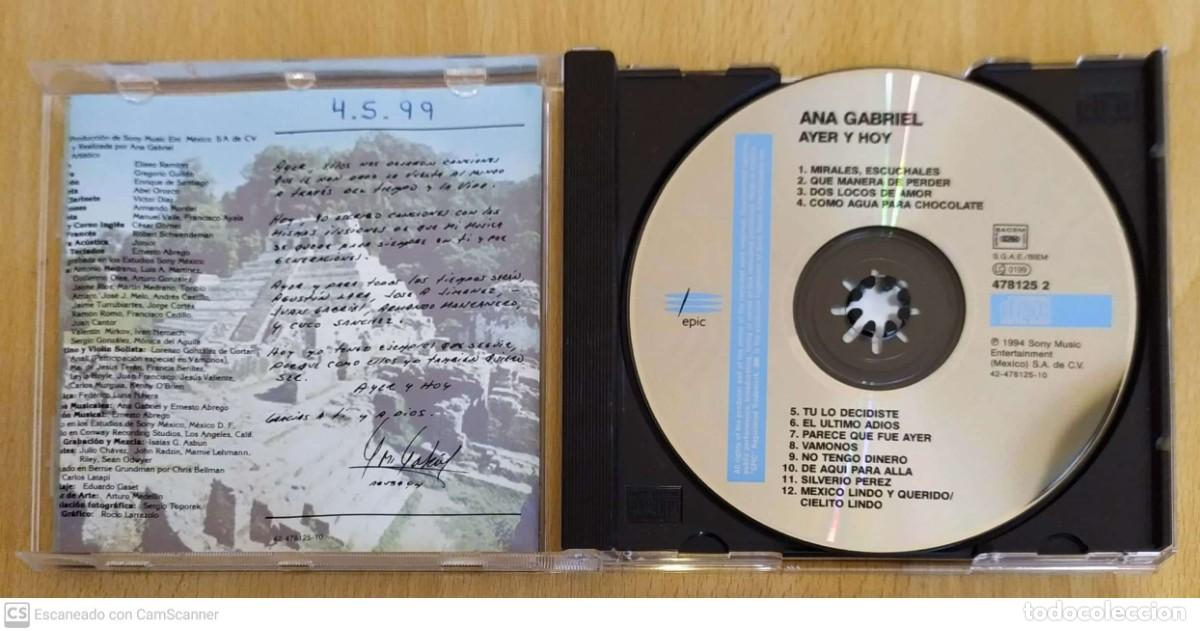 CDs de m&uacute;sica: ANA GABRIEL (AYER Y HOY) CD 1994 - Foto 3