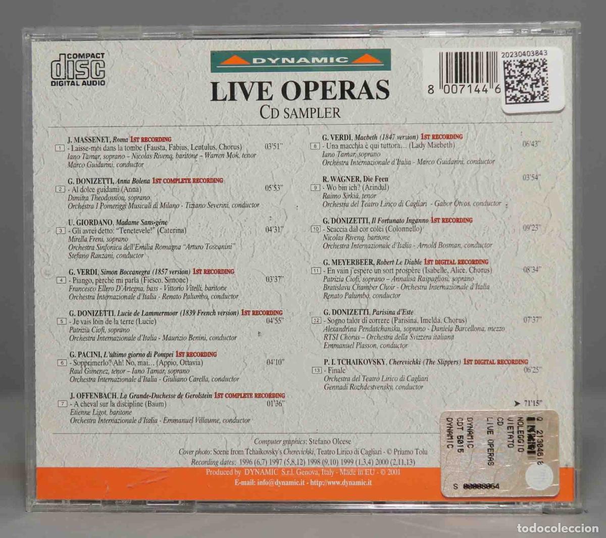 CDs de m&uacute;sica: CD. LIVE OPERAS - Foto 2