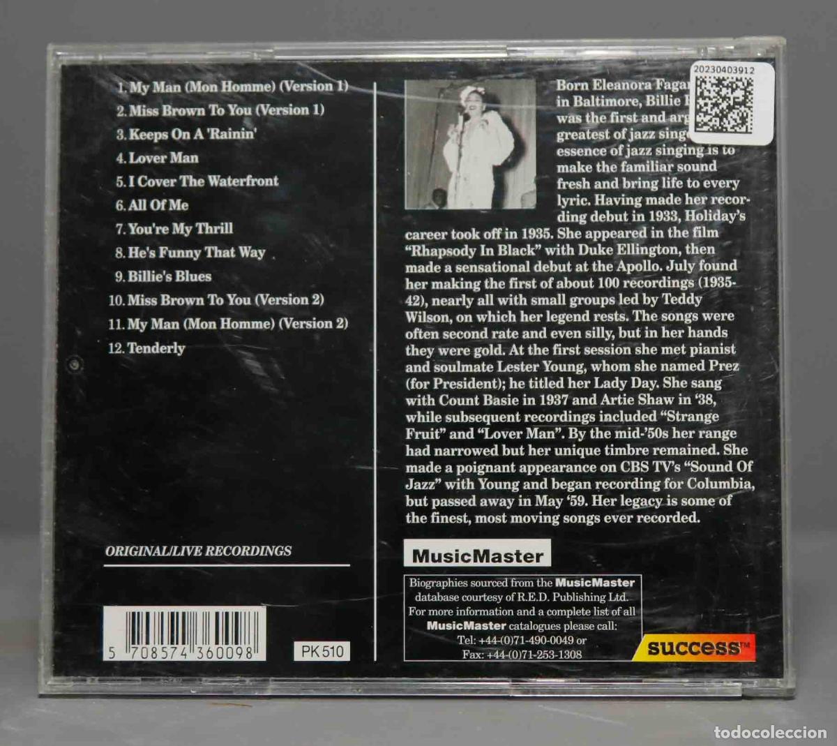 CDs de m&uacute;sica: CD. BILLIE HOLIDAY. MY MAN - Foto 2