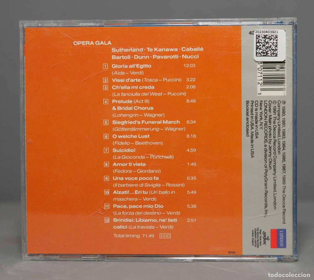 CDs de m&uacute;sica: CD. OPERA GALA. CABALLE. BARTOLI. PAVAROTTI - Foto 2