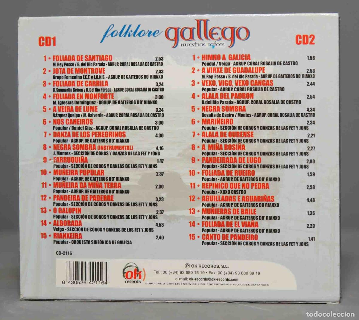 CDs de m&uacute;sica: 2 CD. FOLKLORE GALLEGO. NUESTRAS RAICES. - Foto 2