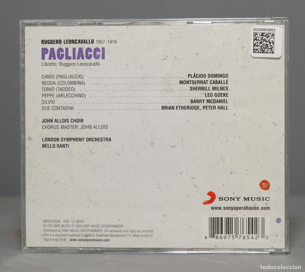 CDs de m&uacute;sica: CD. PAGLIACCI. LEONCAVALLO. SANTI - Foto 2