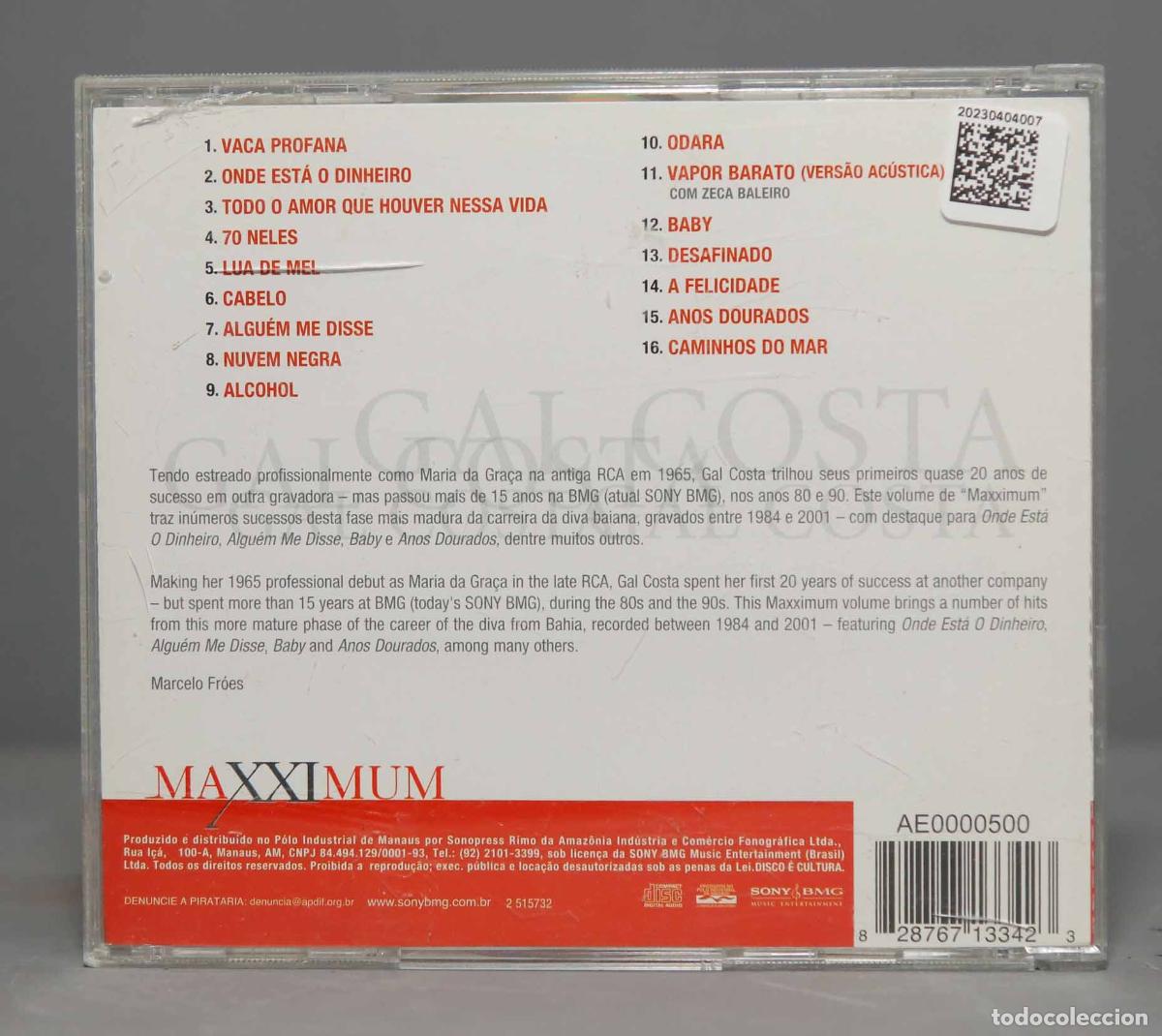 CDs de m&uacute;sica: CD. Gal Costa &ndash; Maxximum - Foto 2